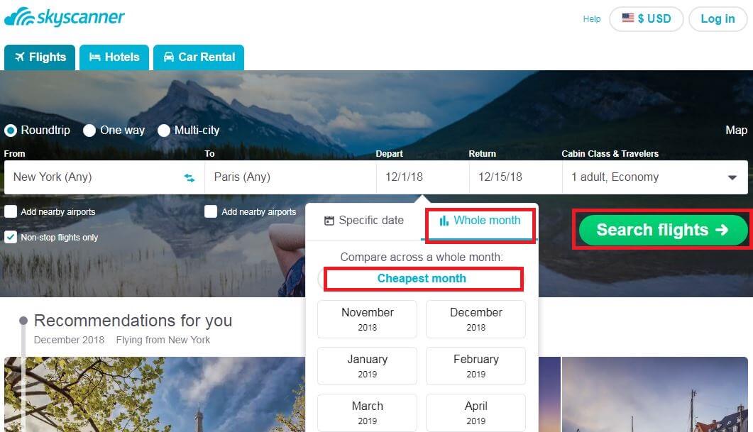 Skyscanner-Tutorial-Monthly-View
